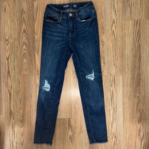 Old Navy Blue Skinny Jeans with Distressed Details - Picture 1 of 5